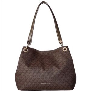Michael Kors MK Large leather shoulder bag New Retail brown/olive green